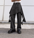 Pantalon rayé à empiècements drapés