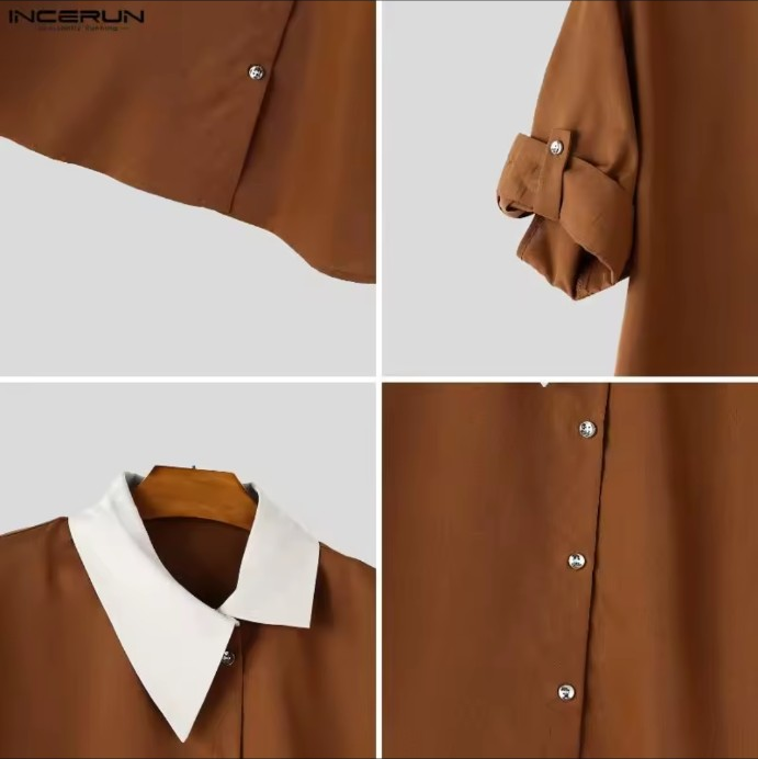 Chemise marron, détails