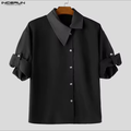 Chemise noire à col asymétrique