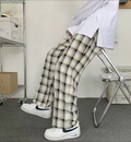 Pantalon large à carreaux