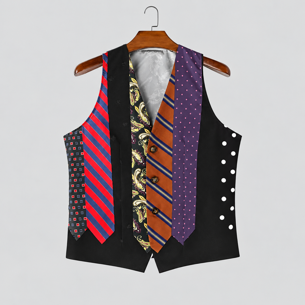 Gilet noir à motifs cravates