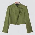 Veste courte rayée à fermeture par liens