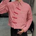 Chemise vichy à fermeture par brandebourgs