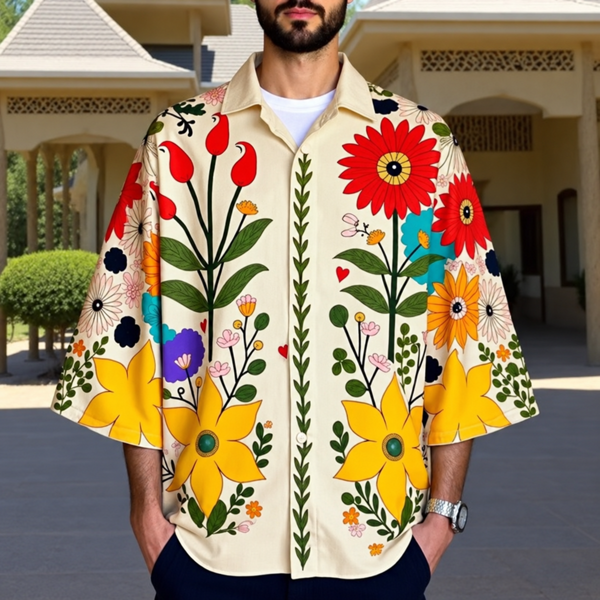 INCERUN — chemise ample à grandes fleurs — photo du produit