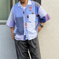 INCERUN — chemise à empiècements rayés et motifs oursons — photo du produit